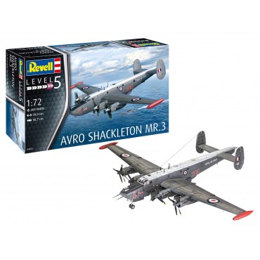 KIT PARA MONTAR REVELL AVIÃO AVRO SHACKLETON MR.3 1/72 209 PEÇAS REV 03873